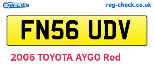 FN56UDV are the vehicle registration plates.