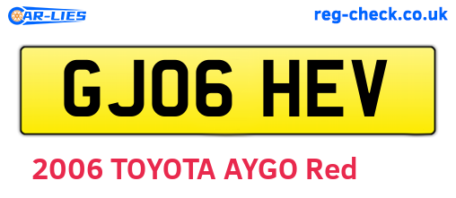 GJ06HEV are the vehicle registration plates.
