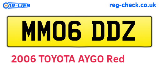 MM06DDZ are the vehicle registration plates.