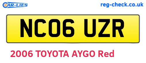 NC06UZR are the vehicle registration plates.