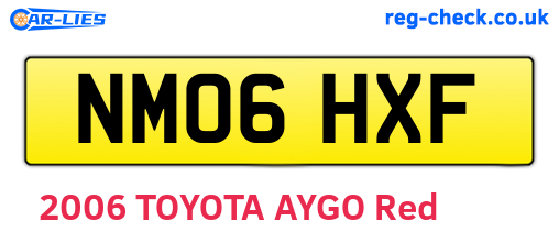 NM06HXF are the vehicle registration plates.