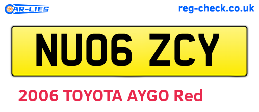 NU06ZCY are the vehicle registration plates.
