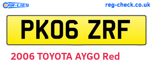 PK06ZRF are the vehicle registration plates.