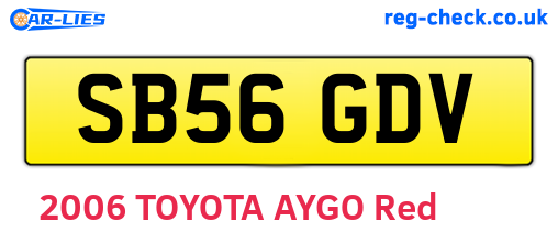 SB56GDV are the vehicle registration plates.