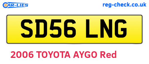 SD56LNG are the vehicle registration plates.