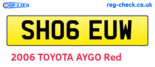 SH06EUW are the vehicle registration plates.