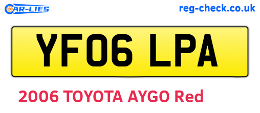 YF06LPA are the vehicle registration plates.