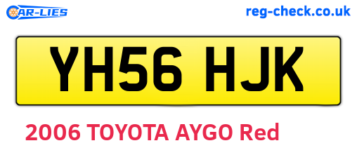 YH56HJK are the vehicle registration plates.