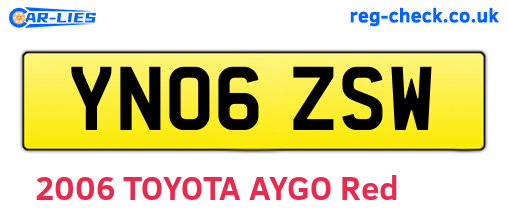 YN06ZSW are the vehicle registration plates.