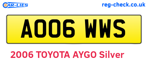 AO06WWS are the vehicle registration plates.