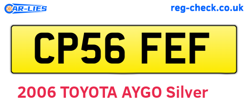 CP56FEF are the vehicle registration plates.