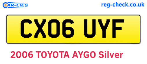 CX06UYF are the vehicle registration plates.