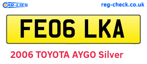 FE06LKA are the vehicle registration plates.