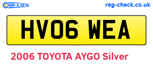 HV06WEA are the vehicle registration plates.