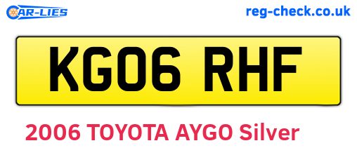 KG06RHF are the vehicle registration plates.