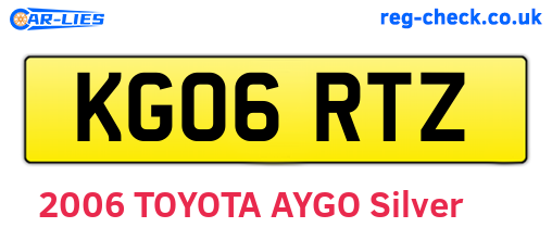 KG06RTZ are the vehicle registration plates.