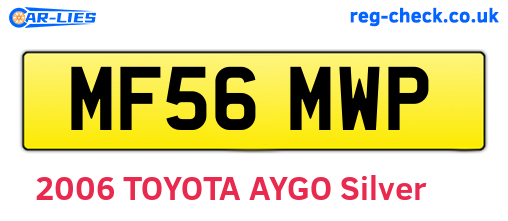 MF56MWP are the vehicle registration plates.
