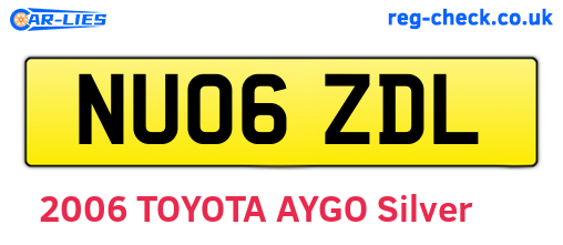NU06ZDL are the vehicle registration plates.
