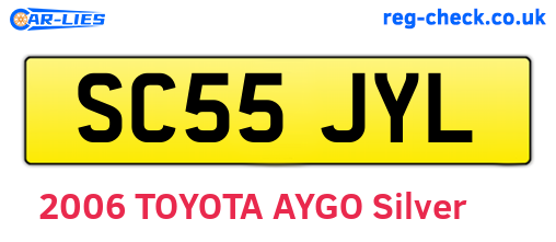 SC55JYL are the vehicle registration plates.