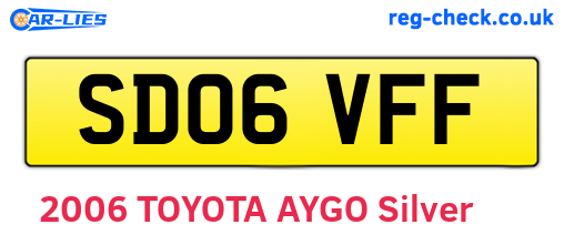SD06VFF are the vehicle registration plates.