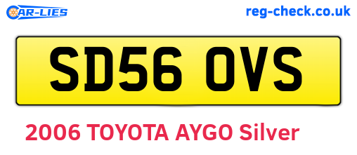 SD56OVS are the vehicle registration plates.