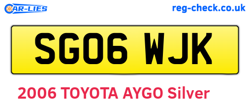 SG06WJK are the vehicle registration plates.