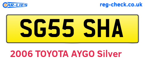 SG55SHA are the vehicle registration plates.