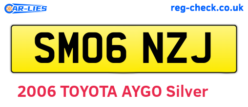 SM06NZJ are the vehicle registration plates.