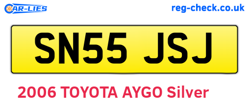 SN55JSJ are the vehicle registration plates.