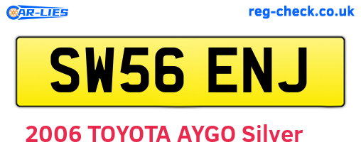 SW56ENJ are the vehicle registration plates.