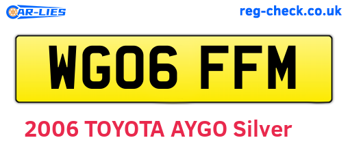 WG06FFM are the vehicle registration plates.