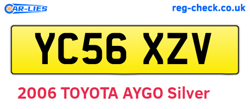 YC56XZV are the vehicle registration plates.