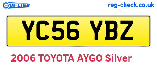 YC56YBZ are the vehicle registration plates.