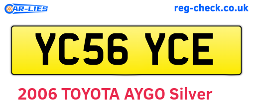 YC56YCE are the vehicle registration plates.