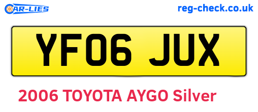 YF06JUX are the vehicle registration plates.