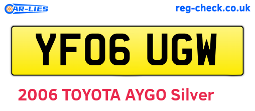 YF06UGW are the vehicle registration plates.