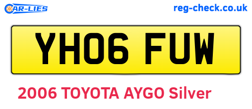 YH06FUW are the vehicle registration plates.