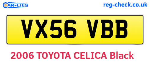 VX56VBB are the vehicle registration plates.