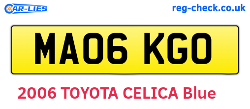 MA06KGO are the vehicle registration plates.
