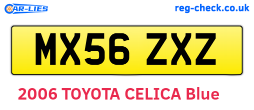 MX56ZXZ are the vehicle registration plates.