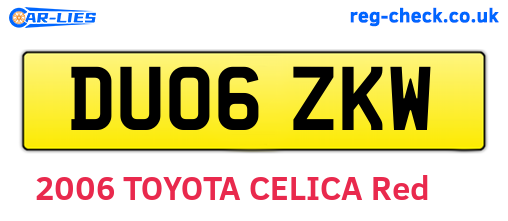 DU06ZKW are the vehicle registration plates.