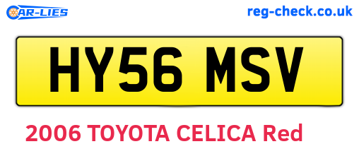 HY56MSV are the vehicle registration plates.