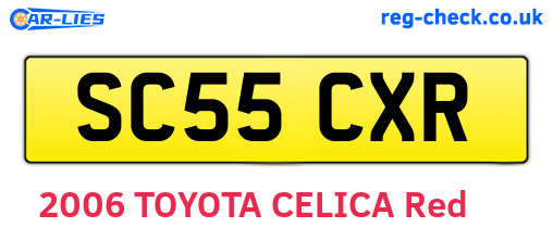 SC55CXR are the vehicle registration plates.