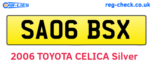 SA06BSX are the vehicle registration plates.