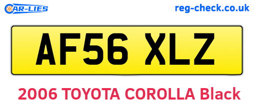 AF56XLZ are the vehicle registration plates.
