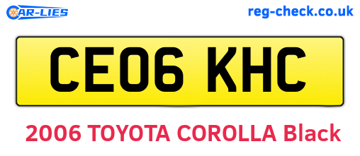 CE06KHC are the vehicle registration plates.