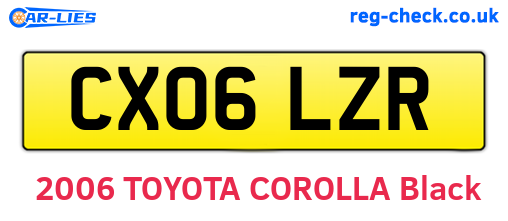 CX06LZR are the vehicle registration plates.