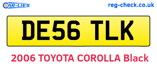 DE56TLK are the vehicle registration plates.