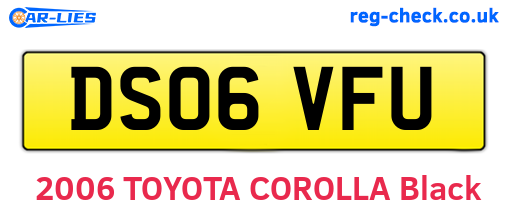 DS06VFU are the vehicle registration plates.