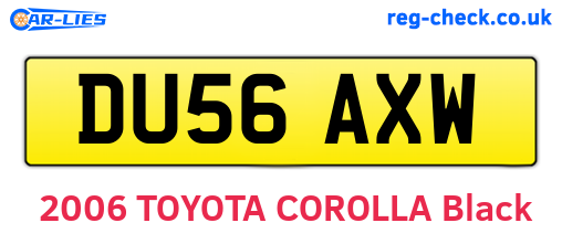 DU56AXW are the vehicle registration plates.